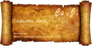 Császka Jenő névjegykártya