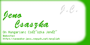 jeno csaszka business card